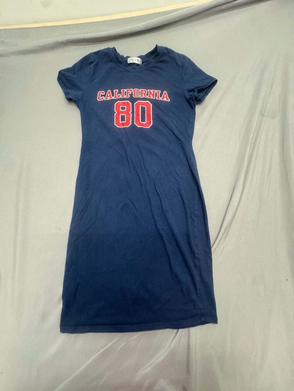 Popular 21 California 80 T-Shirt Dress Size M Blue Red Short Sleeve